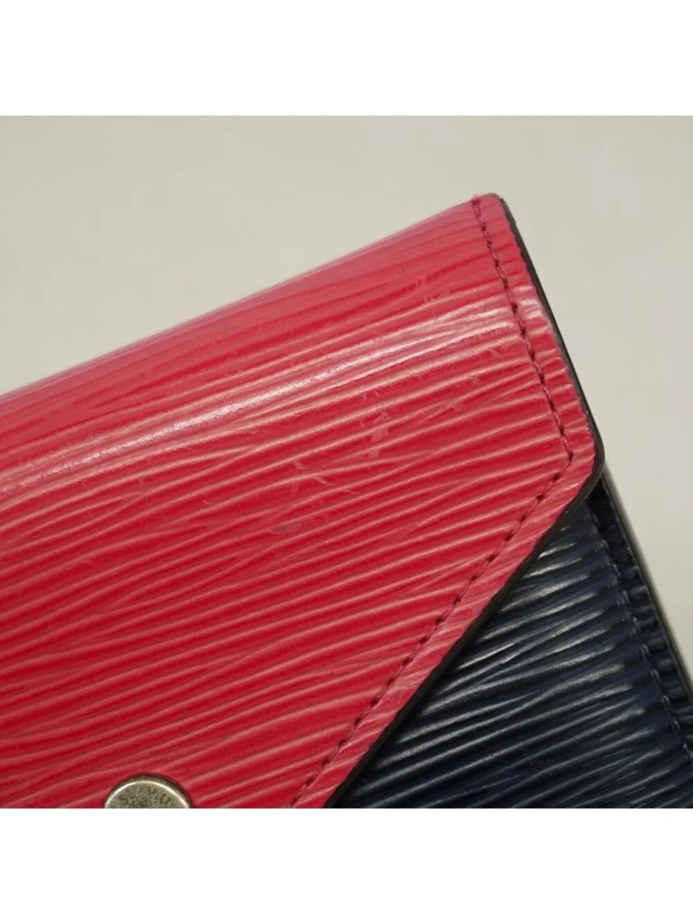 Louis Vuitton Trifold Wallet Epi Portefeuille Victorine Pink Andigo Blue